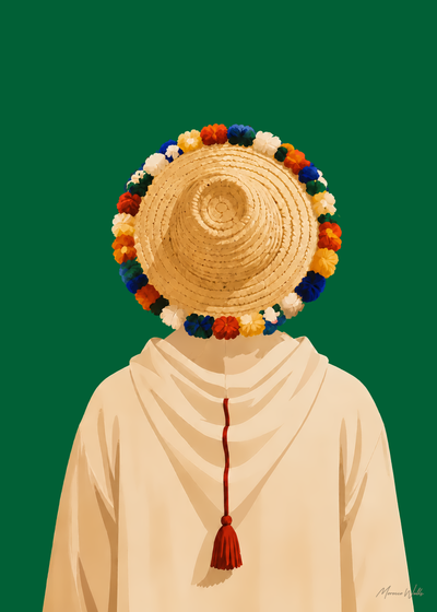 Affiche Le Voyageur, illustration d'art inspirée du Maroc, Morocco Walls