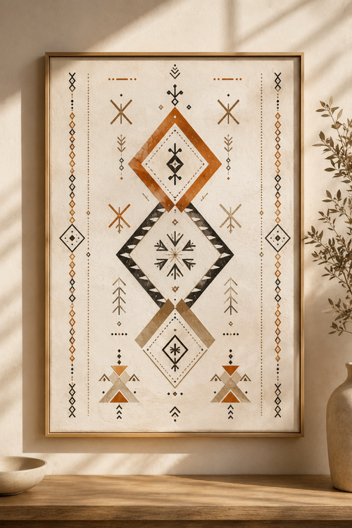 Motifs du Rif — Affiche Fine Art Amazigh Géométrique | Morocco Walls