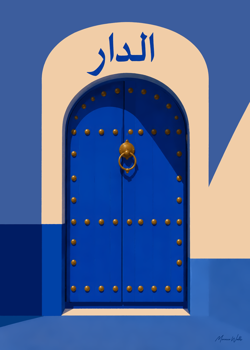 Affiche Porte du Dar, illustration d'art inspirée du Maroc, Morocco Walls