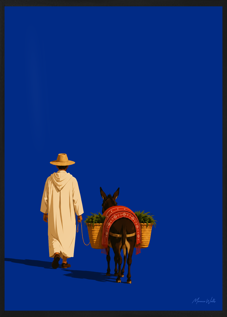 Affiche Chemin d'Azur en cadre noir, Morocco Walls
