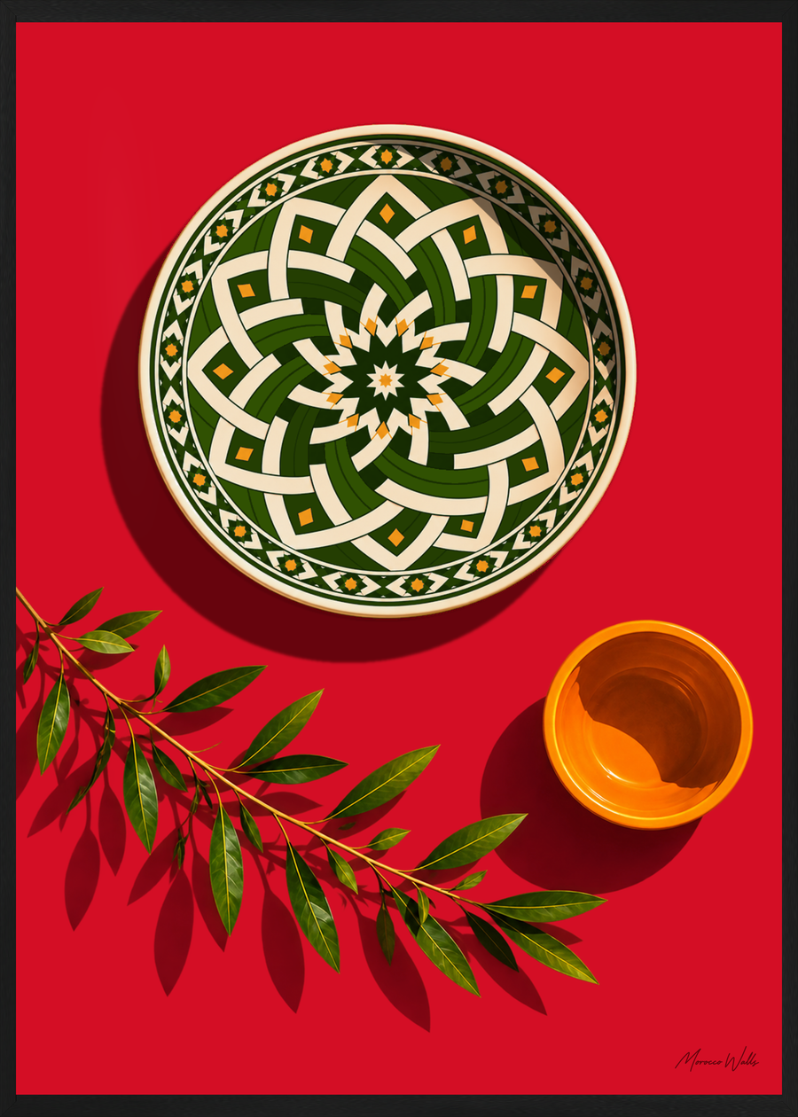 Affiche Rouge de Safi en cadre noir, Morocco Walls