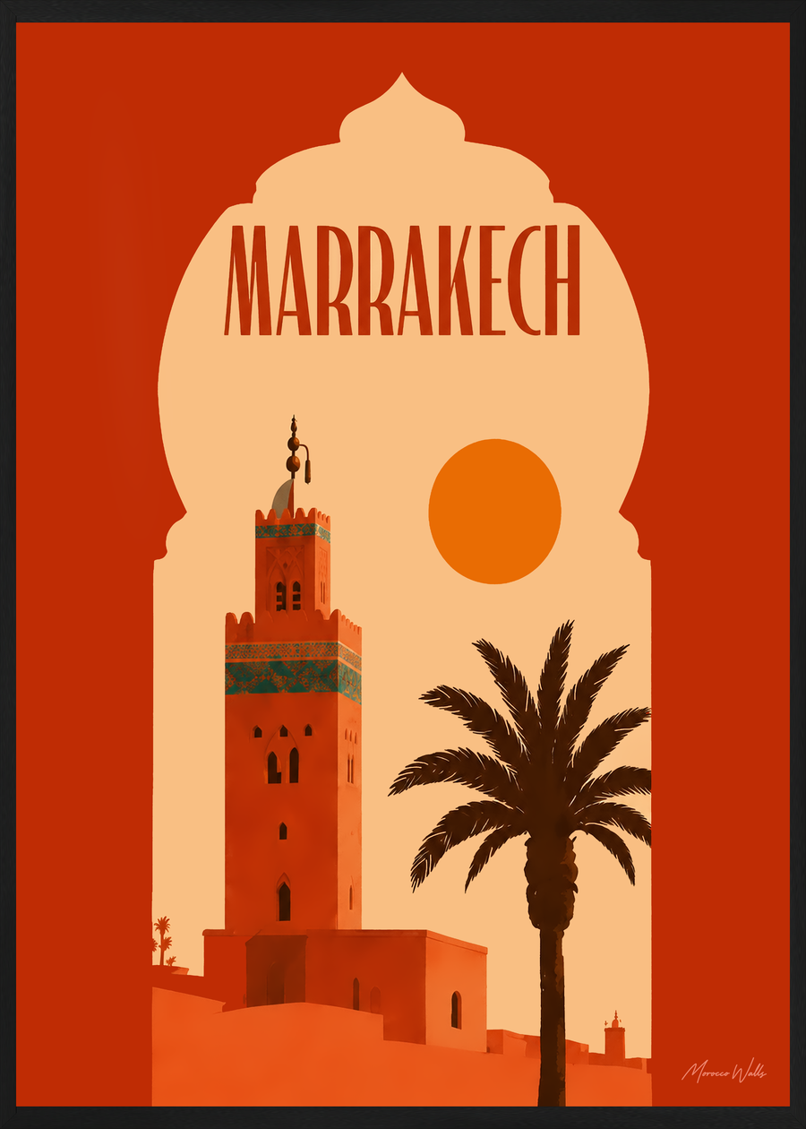 Affiche Porte de Marrakech en cadre noir, Morocco Walls