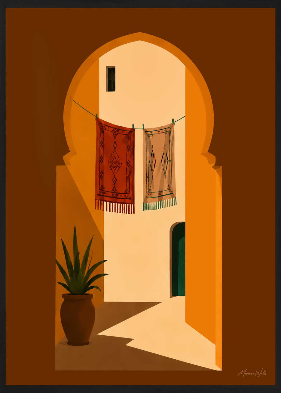 Affiche Porte du Derb en cadre noir, Morocco Walls