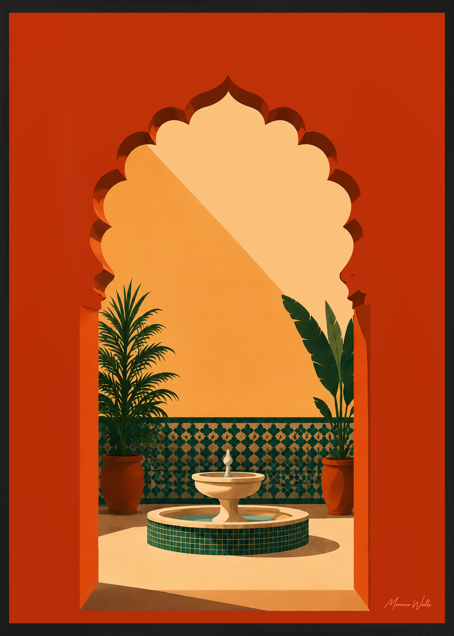 Affiche Porte du Riad en cadre noir, Morocco Walls
