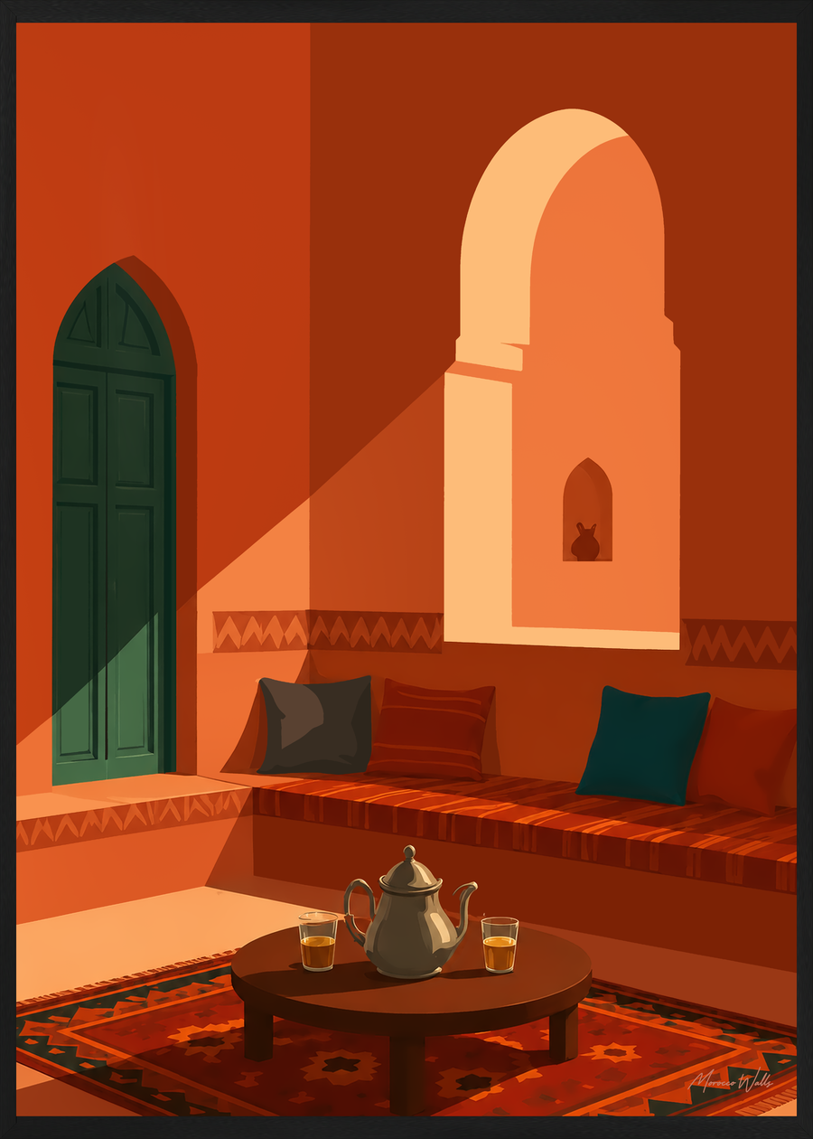 Affiche Racines en cadre noir, Morocco Walls