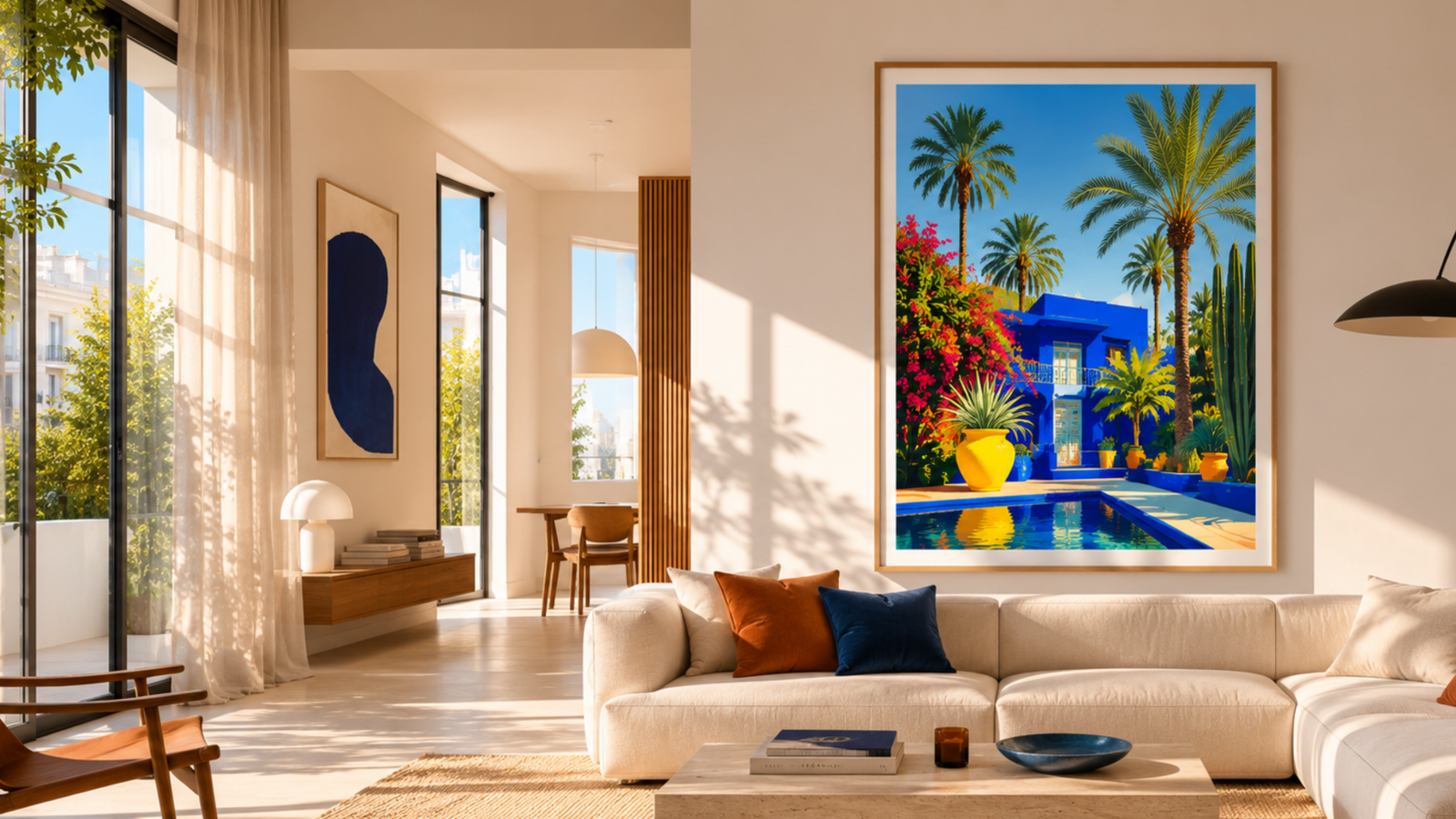 Affiche d'art Morocco Walls dans un intérieur contemporain