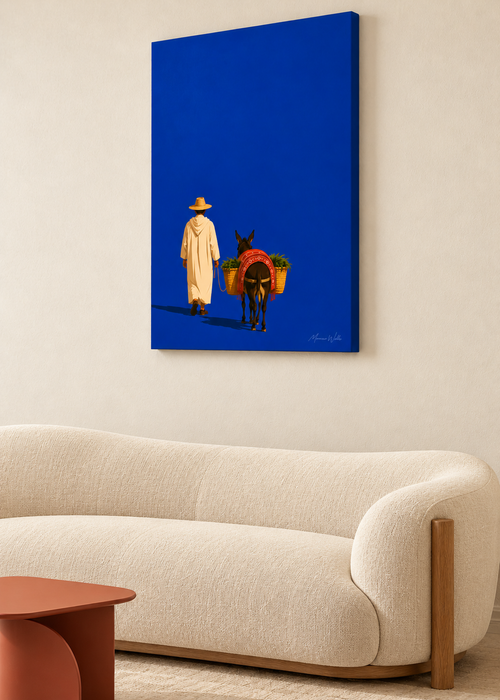 Affiche Chemin d'Azur mise en situation dans un intérieur, Morocco Walls
