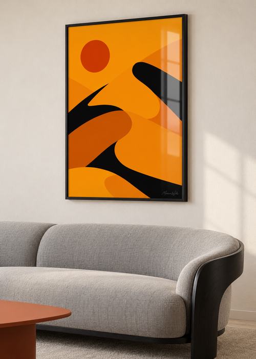 Affiche Dunes mise en situation dans un intérieur, Morocco Walls