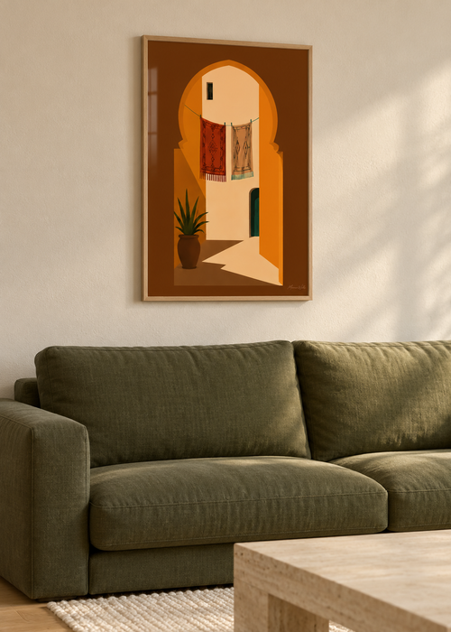 Affiche Porte du Derb mise en situation dans un intérieur, Morocco Walls
