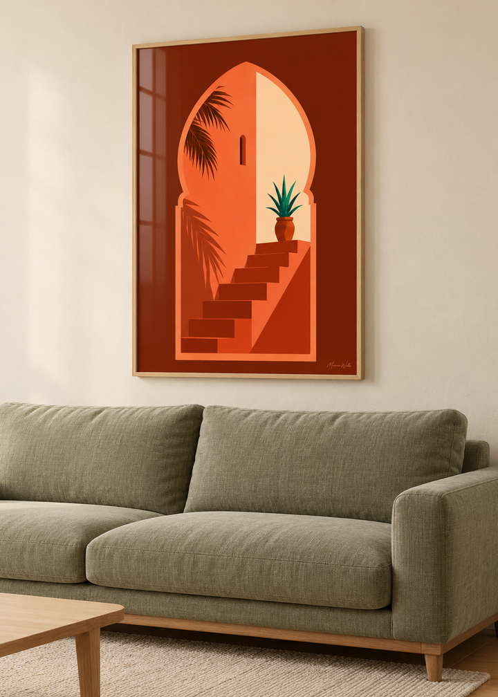 Affiche Porte du Midi mise en situation dans un intérieur, Morocco Walls