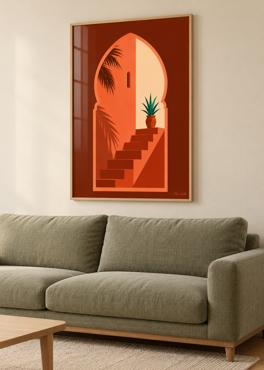 Affiche Porte du Midi mise en situation dans un intérieur, Morocco Walls