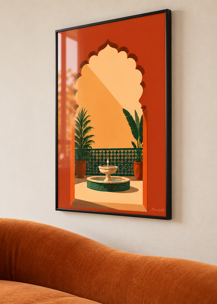 Affiche Porte du Riad mise en situation dans un intérieur, Morocco Walls
