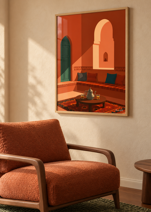 Affiche Racines mise en situation dans un intérieur, Morocco Walls
