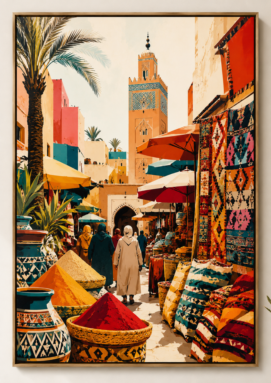 Souk Chromatique — Affiche Pop Art Couleurs Maroc | Morocco Walls