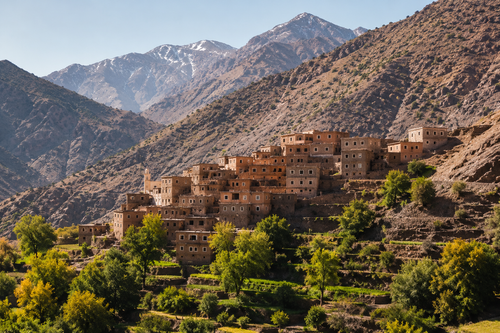 Village suspendu — Affiche Fine Art Atlas Maroc | Morocco Walls