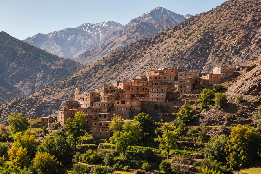 Village suspendu — Affiche Fine Art Atlas Maroc | Morocco Walls