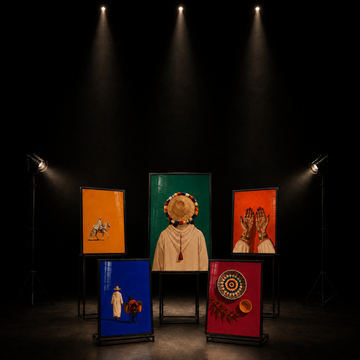 Les 5 Icônes du moment, cinq affiches Morocco Walls aux couleurs franches